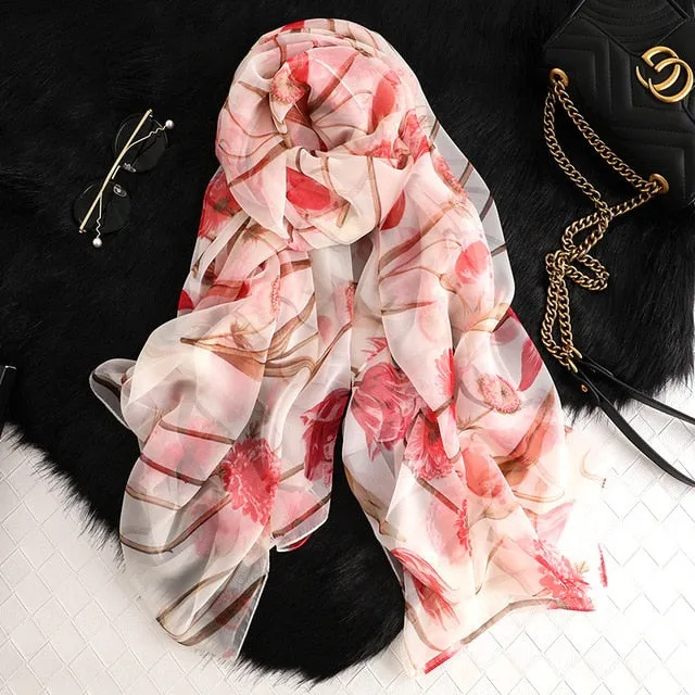 Fashion Silk Scarf Printed Bandana Shawl #LS-1