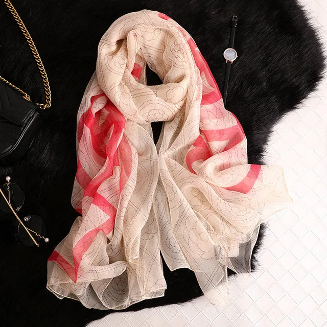 Fashion Silk Scarf Printed Bandana Shawl #LS-1