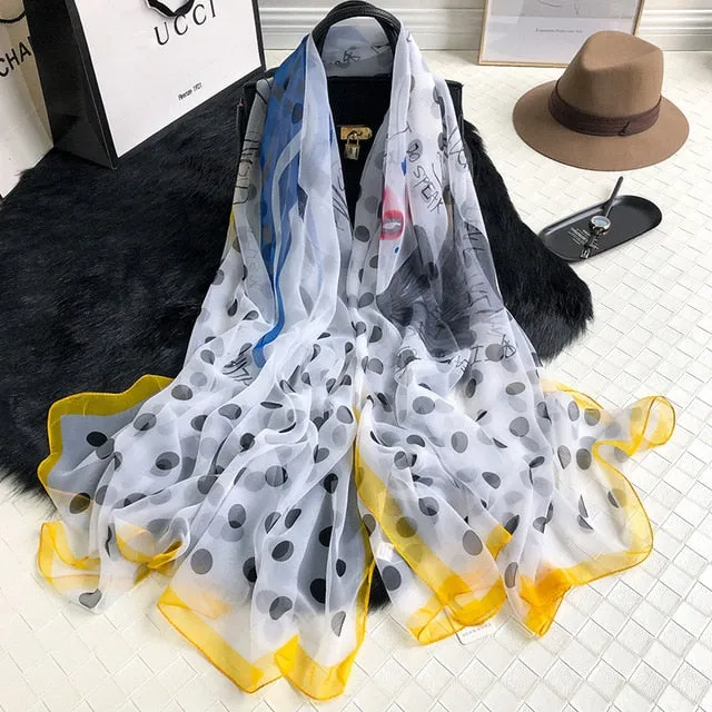 Fashion Silk Scarf Printed Bandana Shawl #LS-1