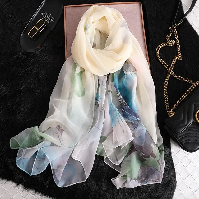 Fashion Silk Scarf Printed Bandana Shawl #LS-1