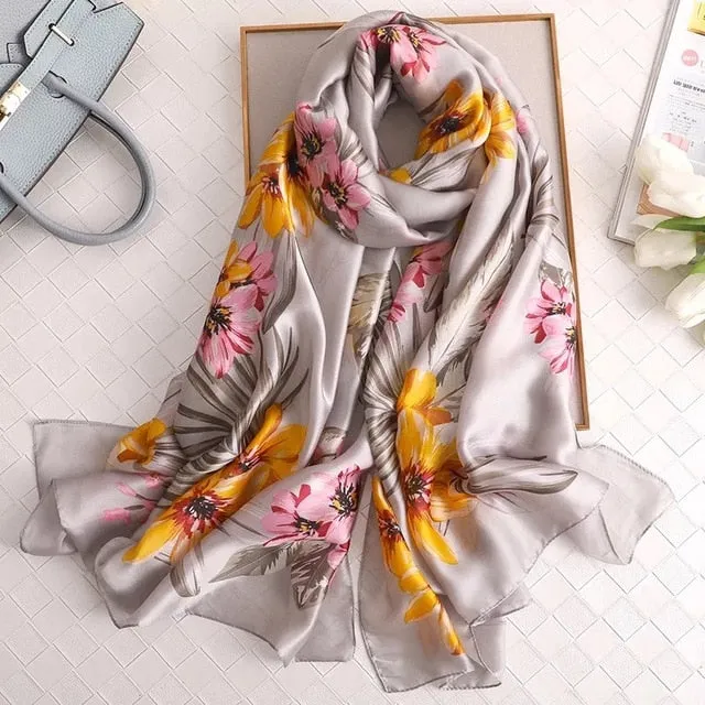 Fashion Silk Scarf Printed Bandana Shawl #LZ154