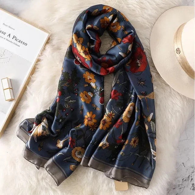 Fashion Silk Scarf Printed Bandana Shawl #LZ154