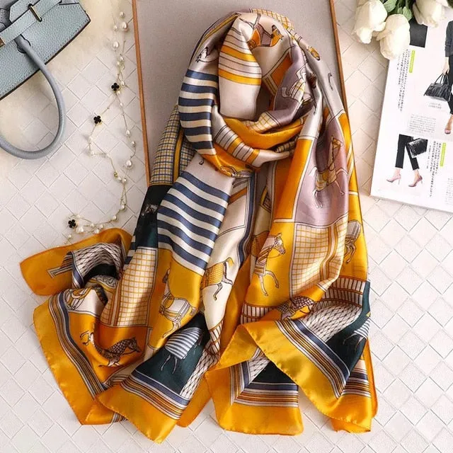 Fashion Silk Scarf Printed Bandana Shawl #LZ154