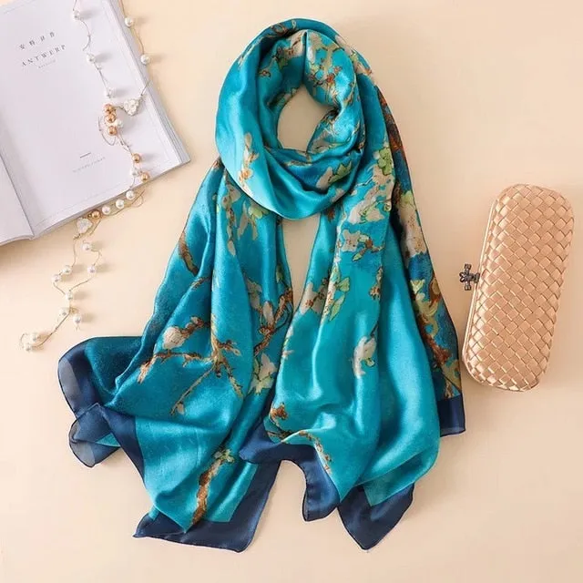 Fashion Silk Scarf Printed Bandana Shawl #LZ154