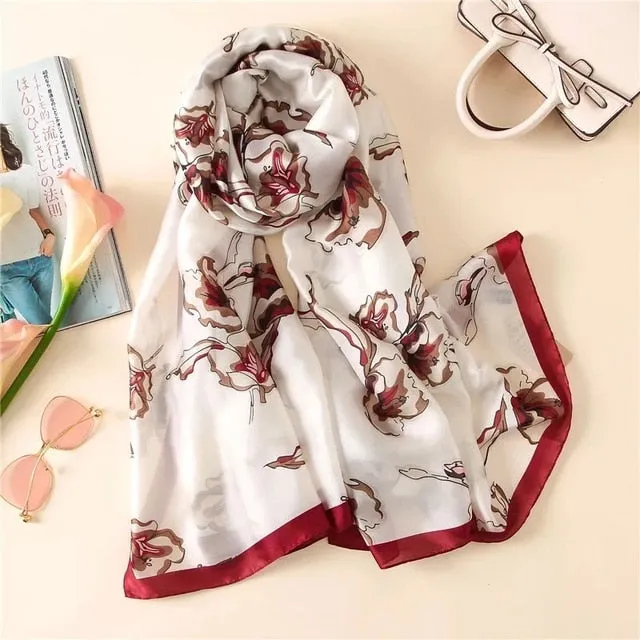 Fashion Silk Scarf Printed Bandana Shawl #LZ154