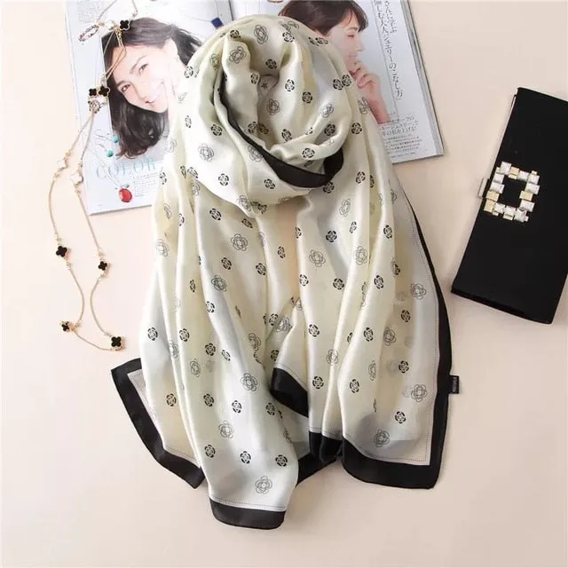 Fashion Silk Scarf Printed Bandana Shawl #LZ154