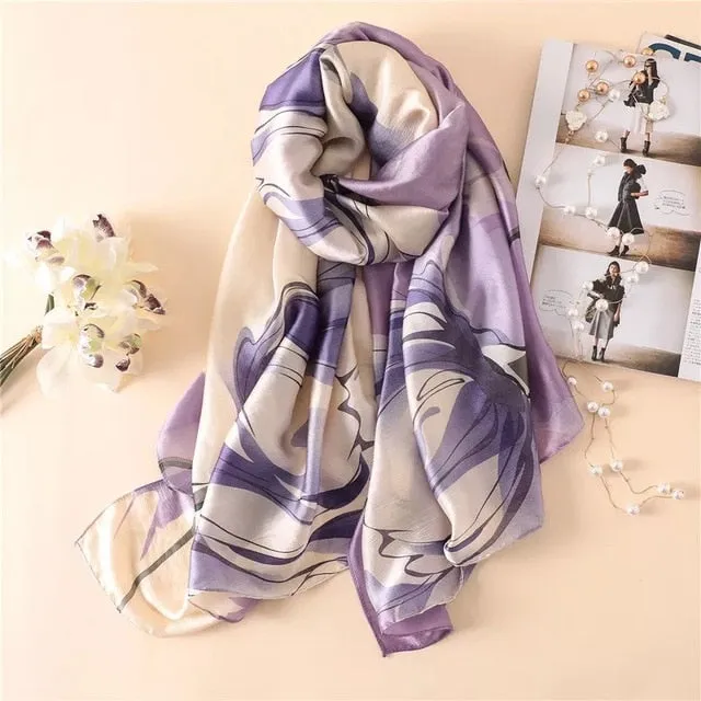 Fashion Silk Scarf Printed Bandana Shawl #LZ154