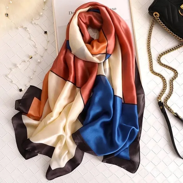 Fashion Silk Scarf Printed Bandana Shawl #LZ154