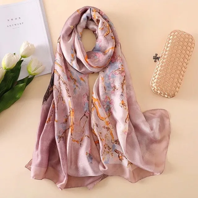 Fashion Silk Scarf Printed Bandana Shawl #LZ154