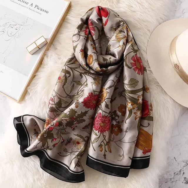 Fashion Silk Scarf Printed Bandana Shawl #LZ154