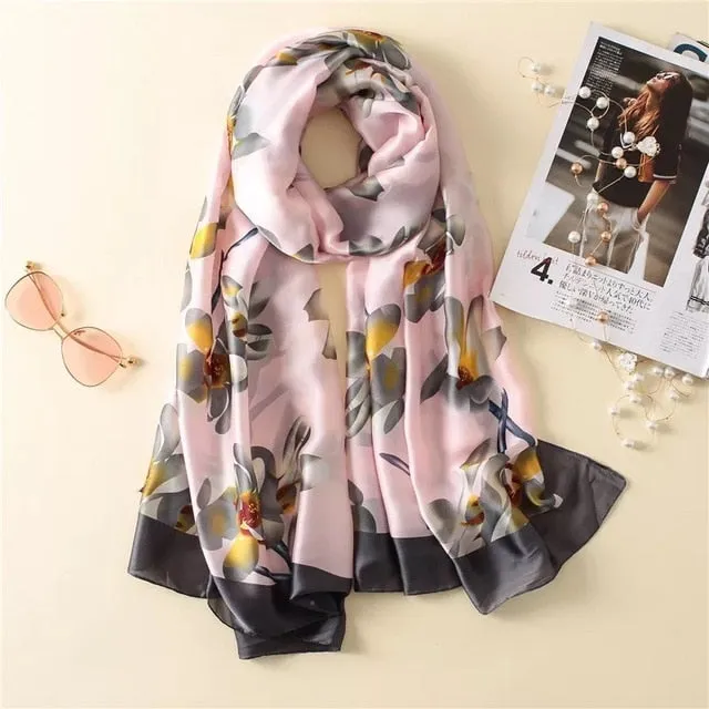 Fashion Silk Scarf Printed Bandana Shawl #LZ154