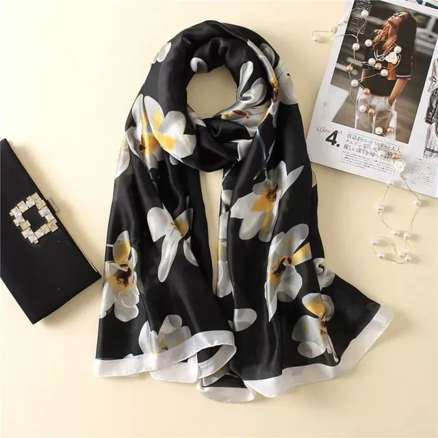 Fashion Silk Scarf Printed Bandana Shawl #LZ154