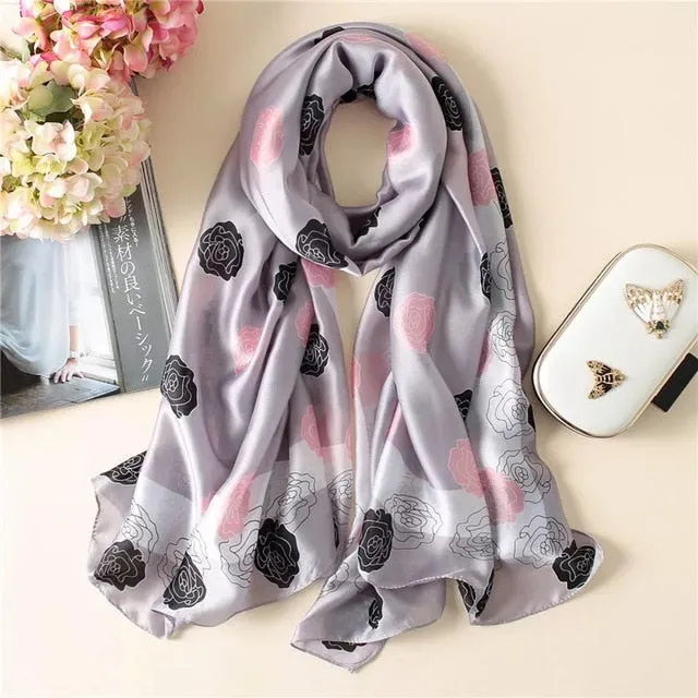 Fashion Silk Scarf Printed Bandana Shawl #LZ154