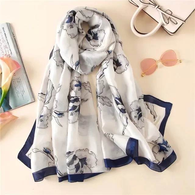 Fashion Silk Scarf Printed Bandana Shawl #LZ154