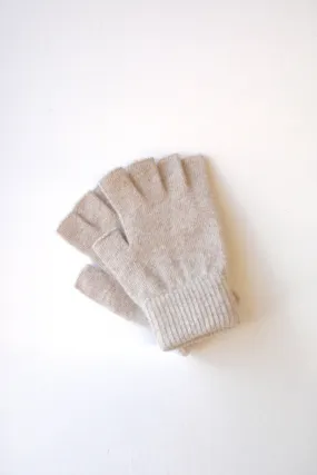 Fingerless Wool Gloves - Heather Oatmeal