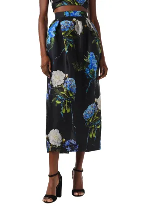 Floral Draped Midi Skirt