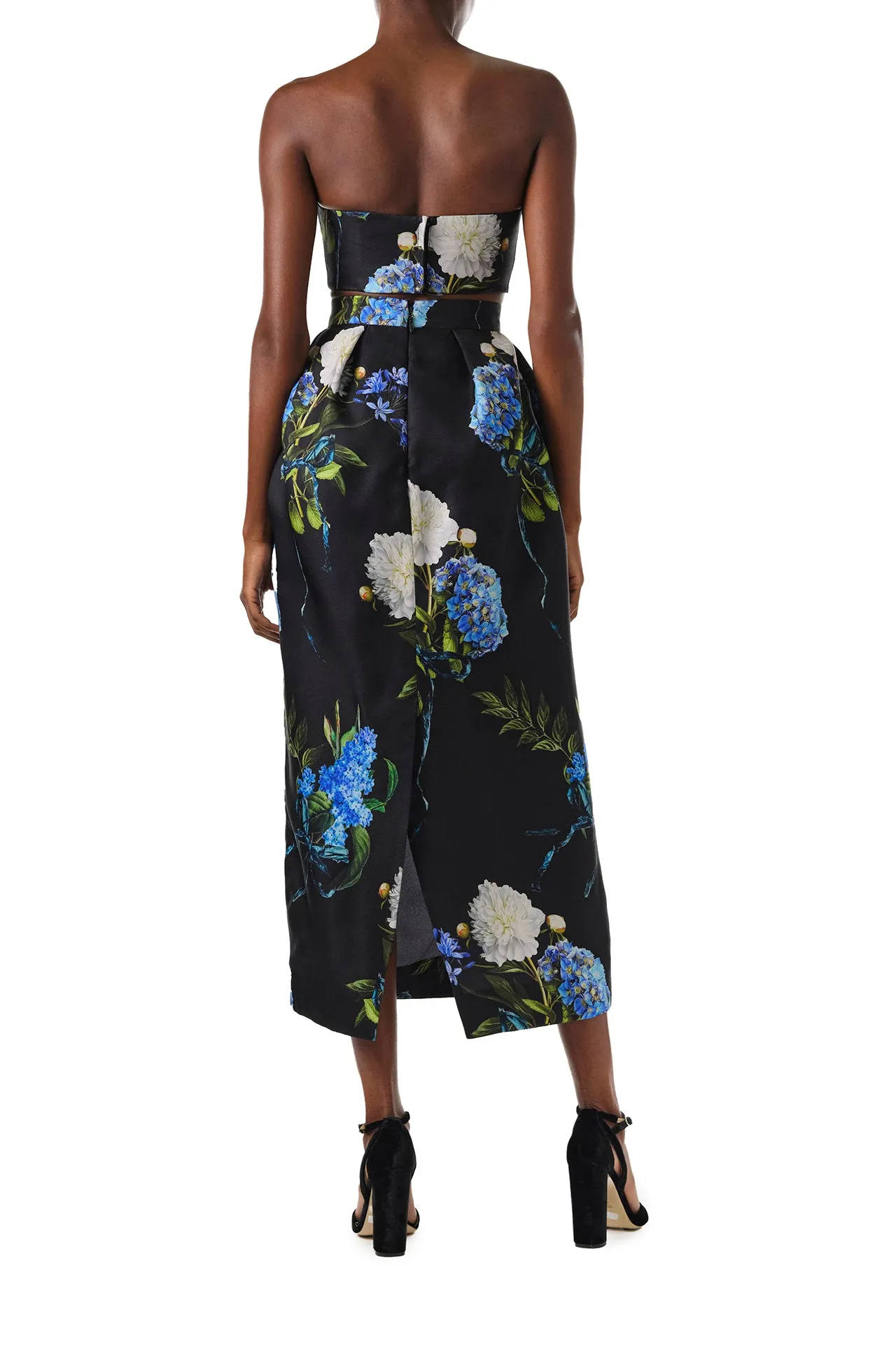 Floral Draped Midi Skirt