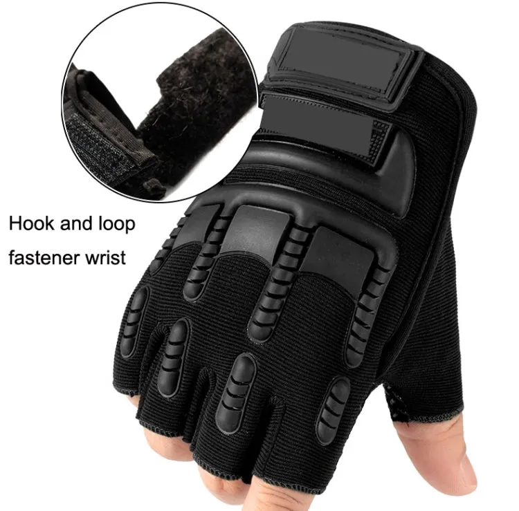 Free Code Outdoor Sports Non-slip Silicone Protective Half-finger Gloves(Sand Color)