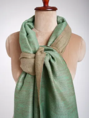 Fresh Green Dorukha Cashmere Indian Scarf