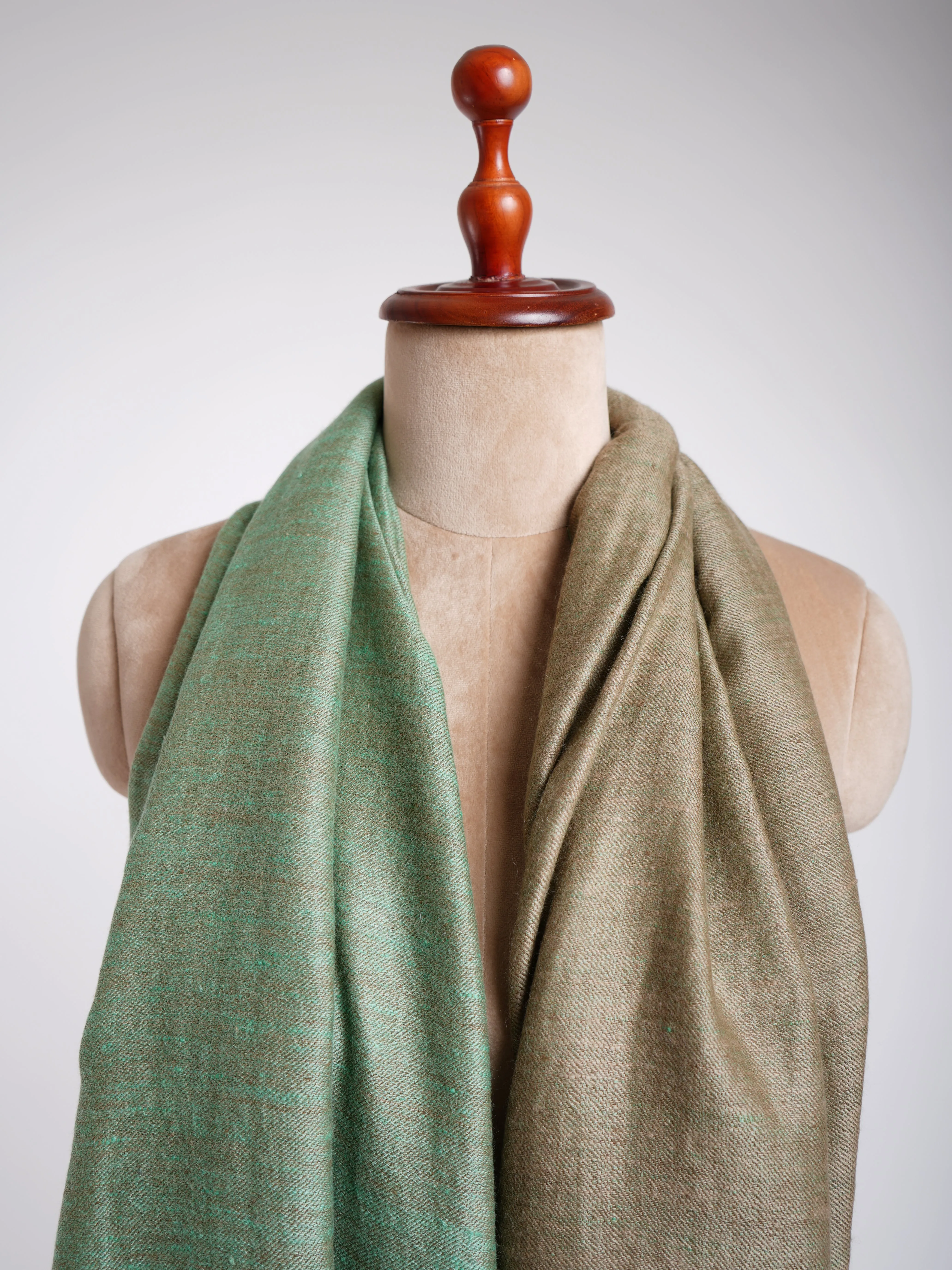 Fresh Green Dorukha Cashmere Indian Scarf