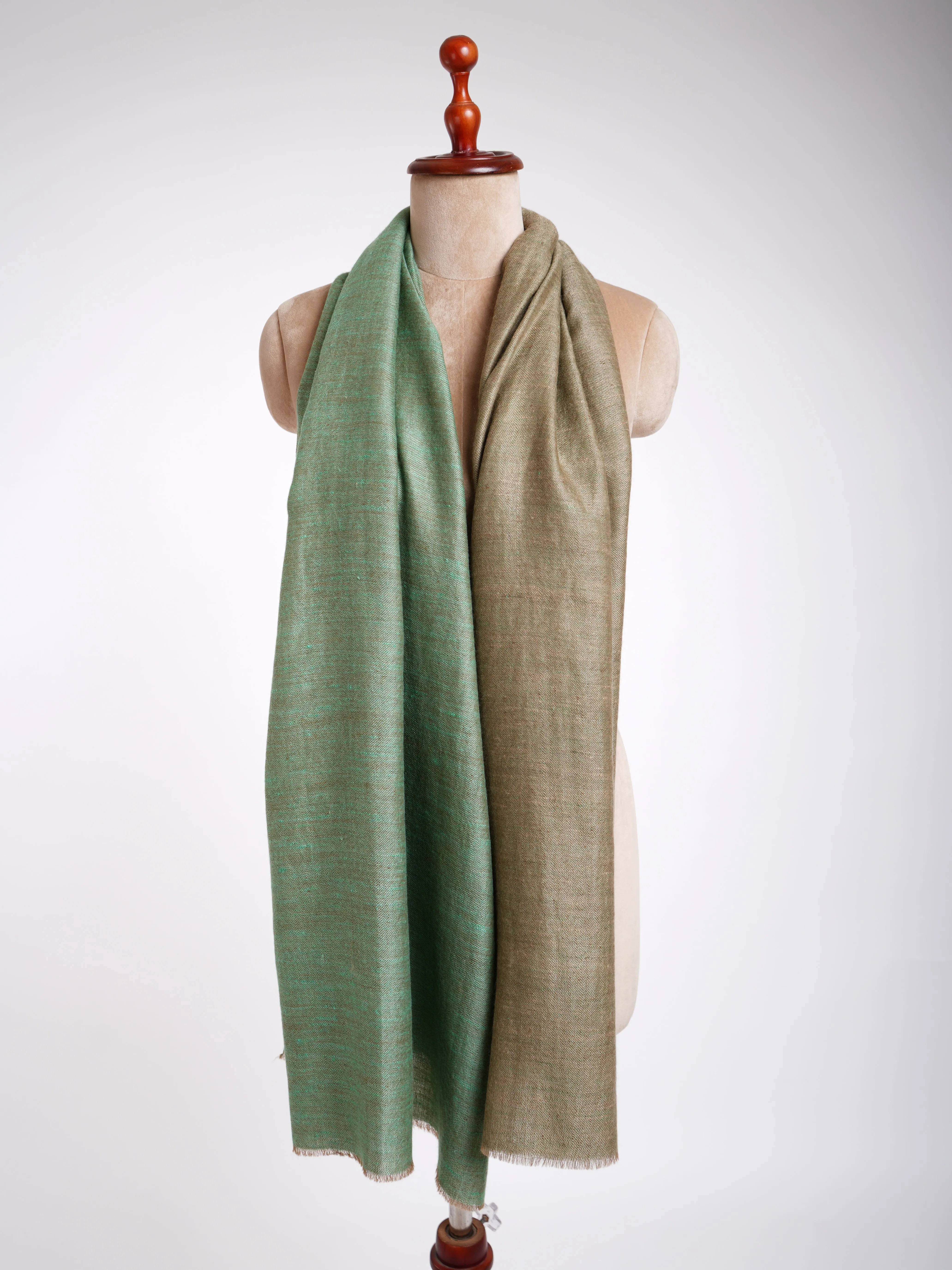 Fresh Green Dorukha Cashmere Indian Scarf