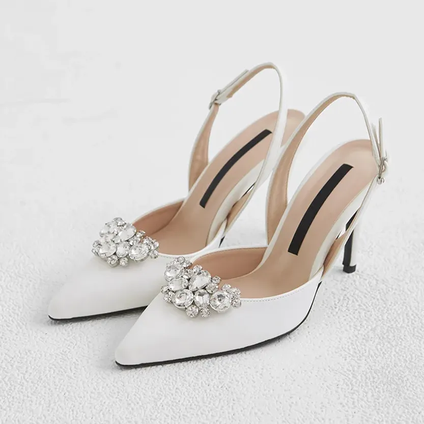 Funki Buys | Shoes | Women's Crystal Satin Pointed Toe Heels