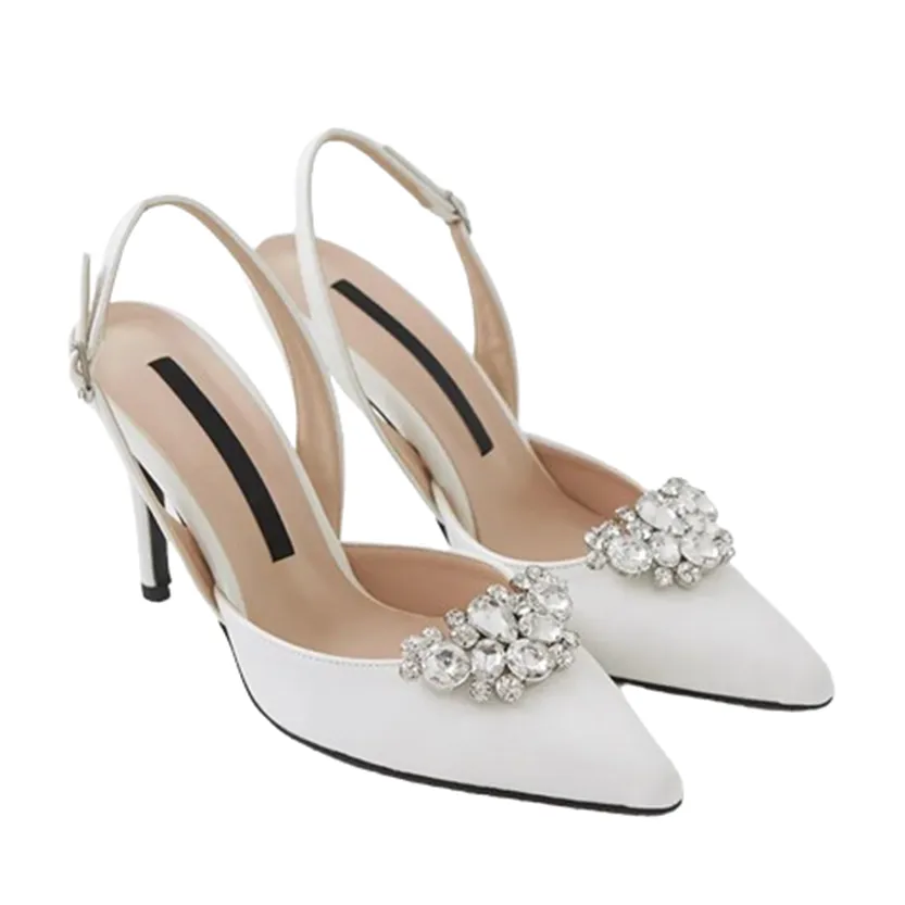 Funki Buys | Shoes | Women's Crystal Satin Pointed Toe Heels