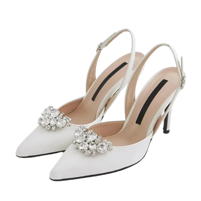 Funki Buys | Shoes | Women's Crystal Satin Pointed Toe Heels