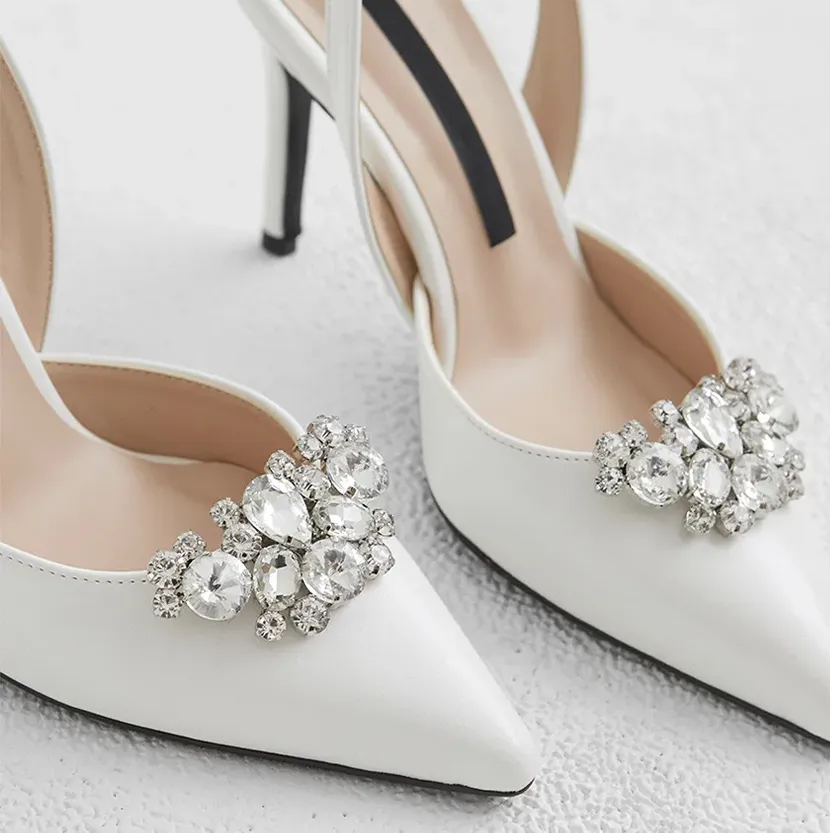 Funki Buys | Shoes | Women's Crystal Satin Pointed Toe Heels