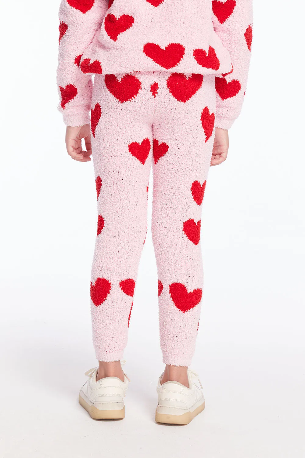 Fuzzy Fleece Sugar Heart Girls Legging