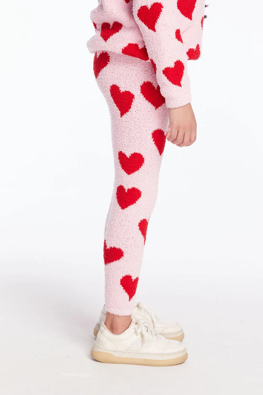 Fuzzy Fleece Sugar Heart Girls Legging