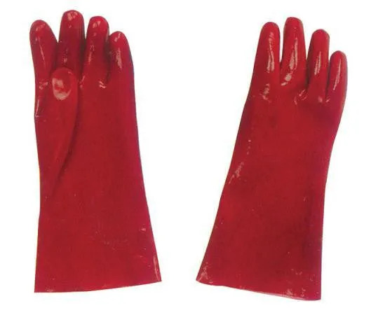 Gauntlet Glove Red PVC 27cm Pair