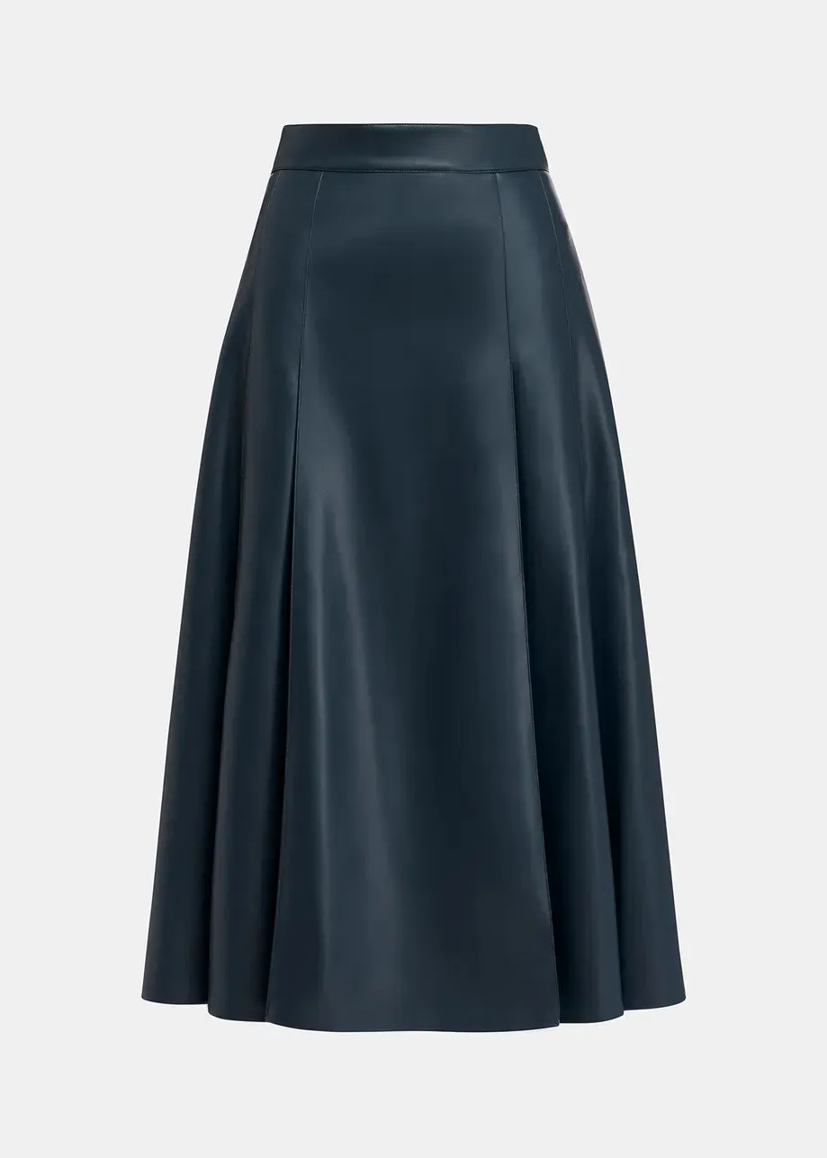 Geeuw Faux Leather Skirt - Navy