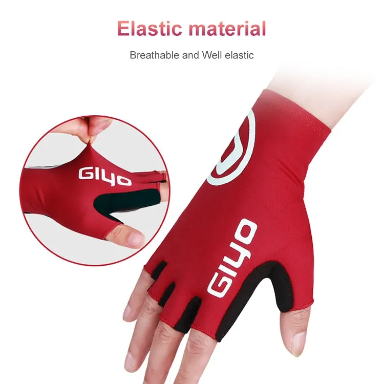 GIYO Outdoor Half-Finger Gloves Mountain Road Bike Cycling Gloves, Size: S(Red)