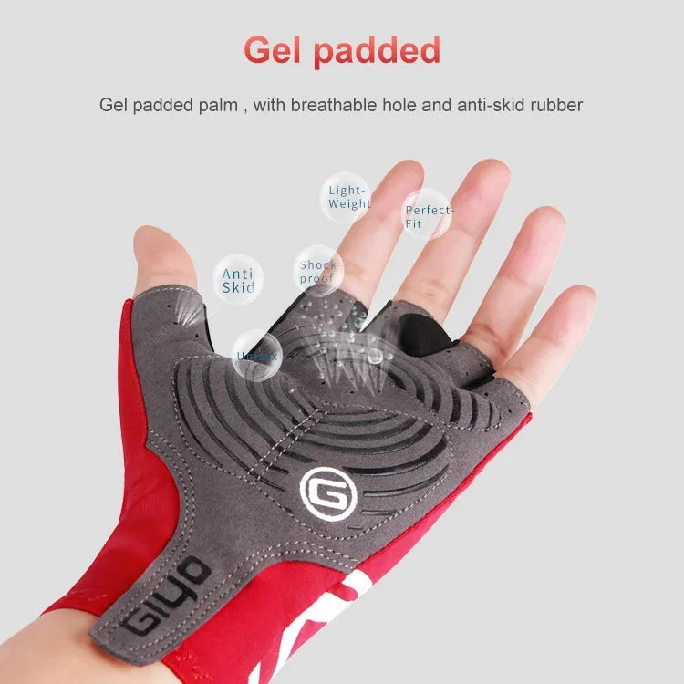 GIYO Outdoor Half-Finger Gloves Mountain Road Bike Cycling Gloves, Size: S(Red)