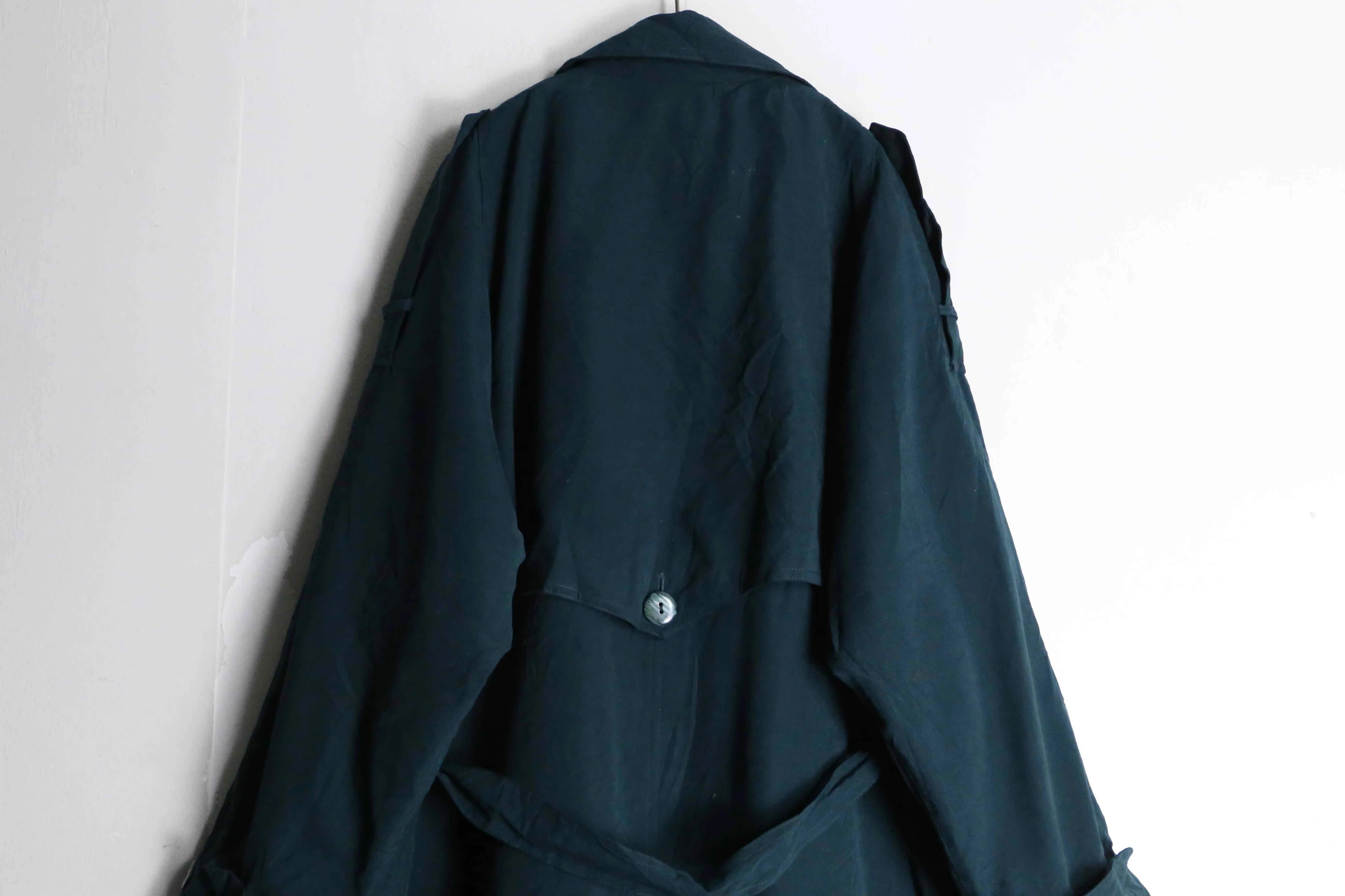 green color smooth trench coat