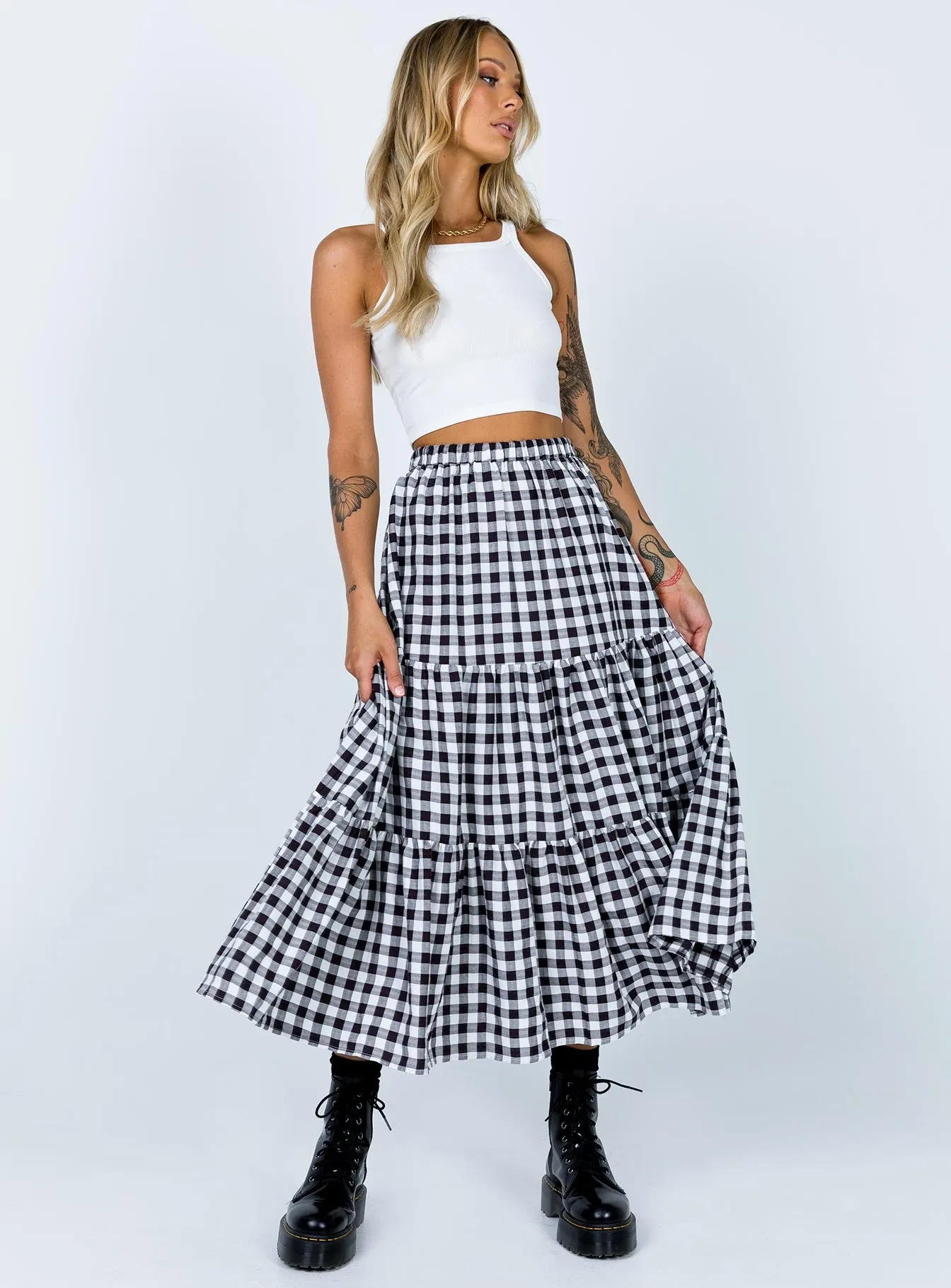 Hale Midi Skirt Black / White