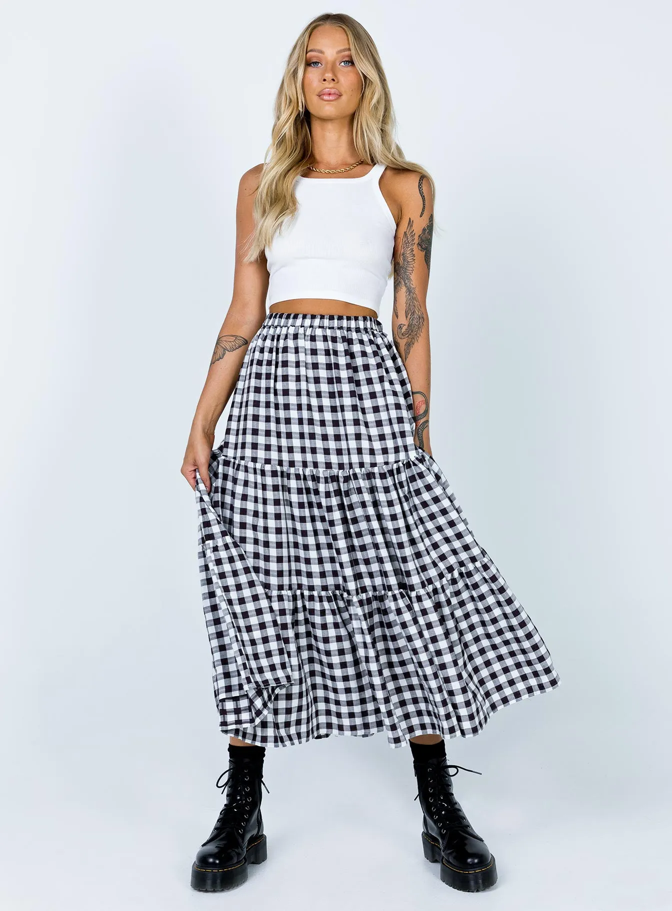 Hale Midi Skirt Black / White