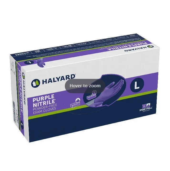 Halyard Purple Nitrile Gloves, Box/100