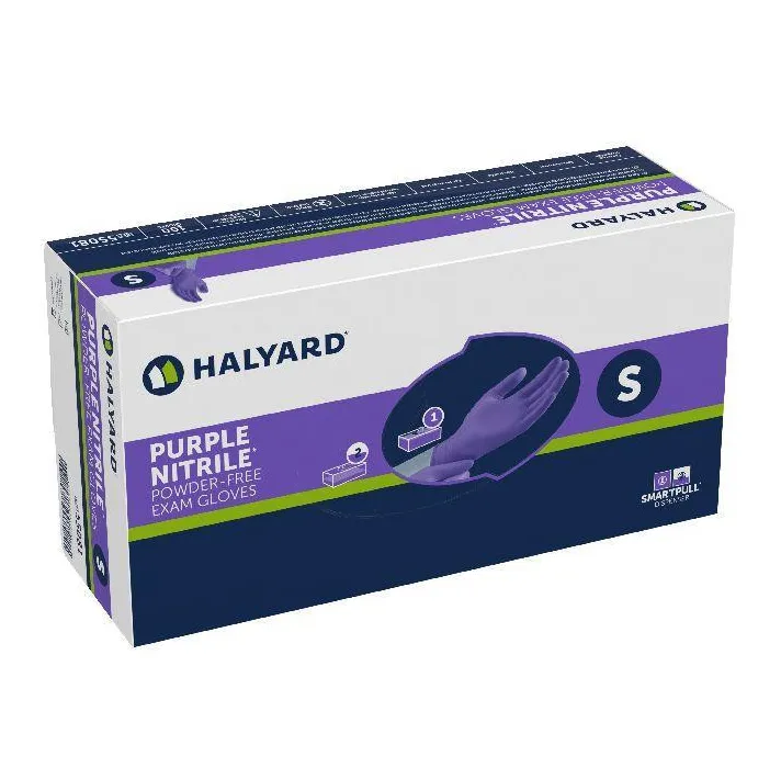 Halyard Purple Nitrile Gloves, Box/100