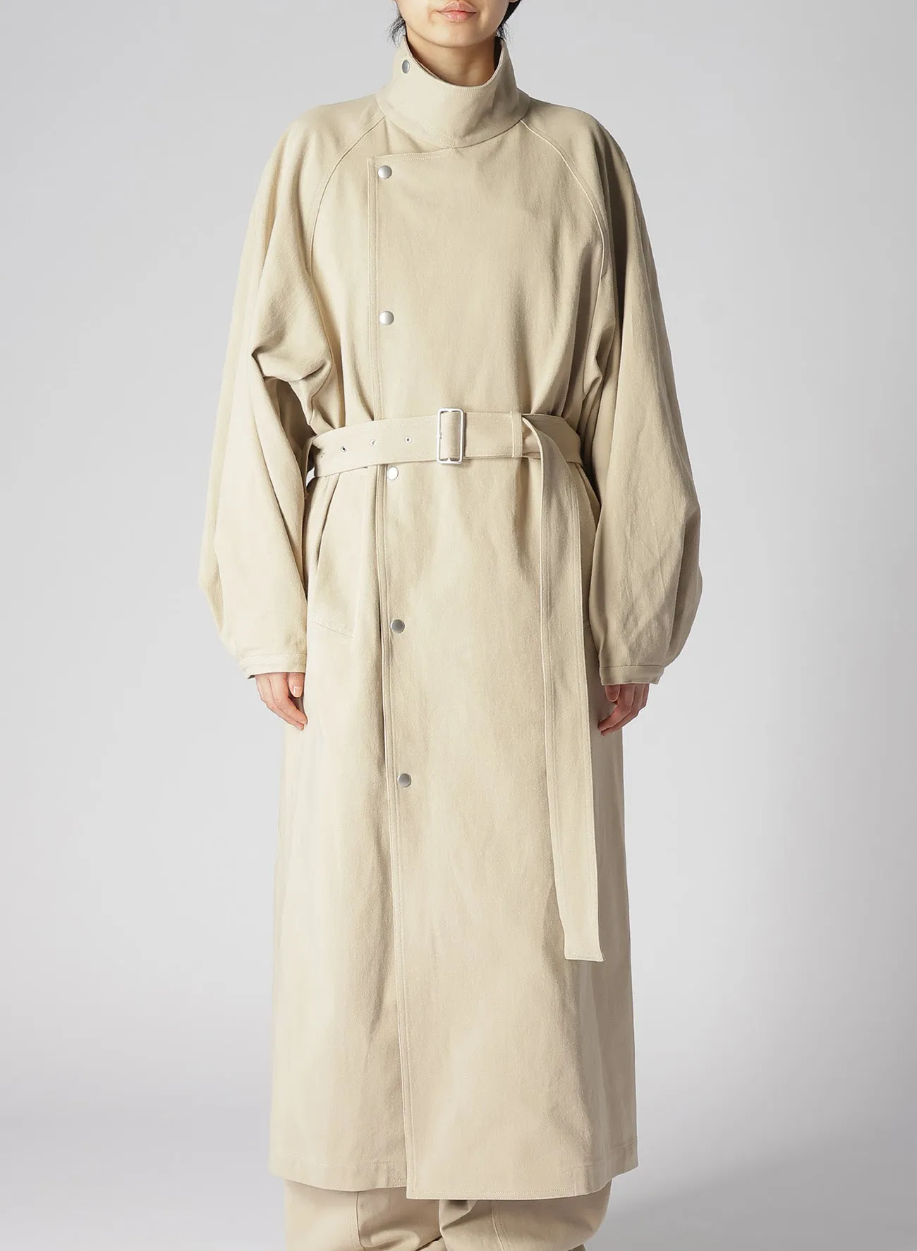 HARD TWISTED COTTON SATIN TRENCH COAT