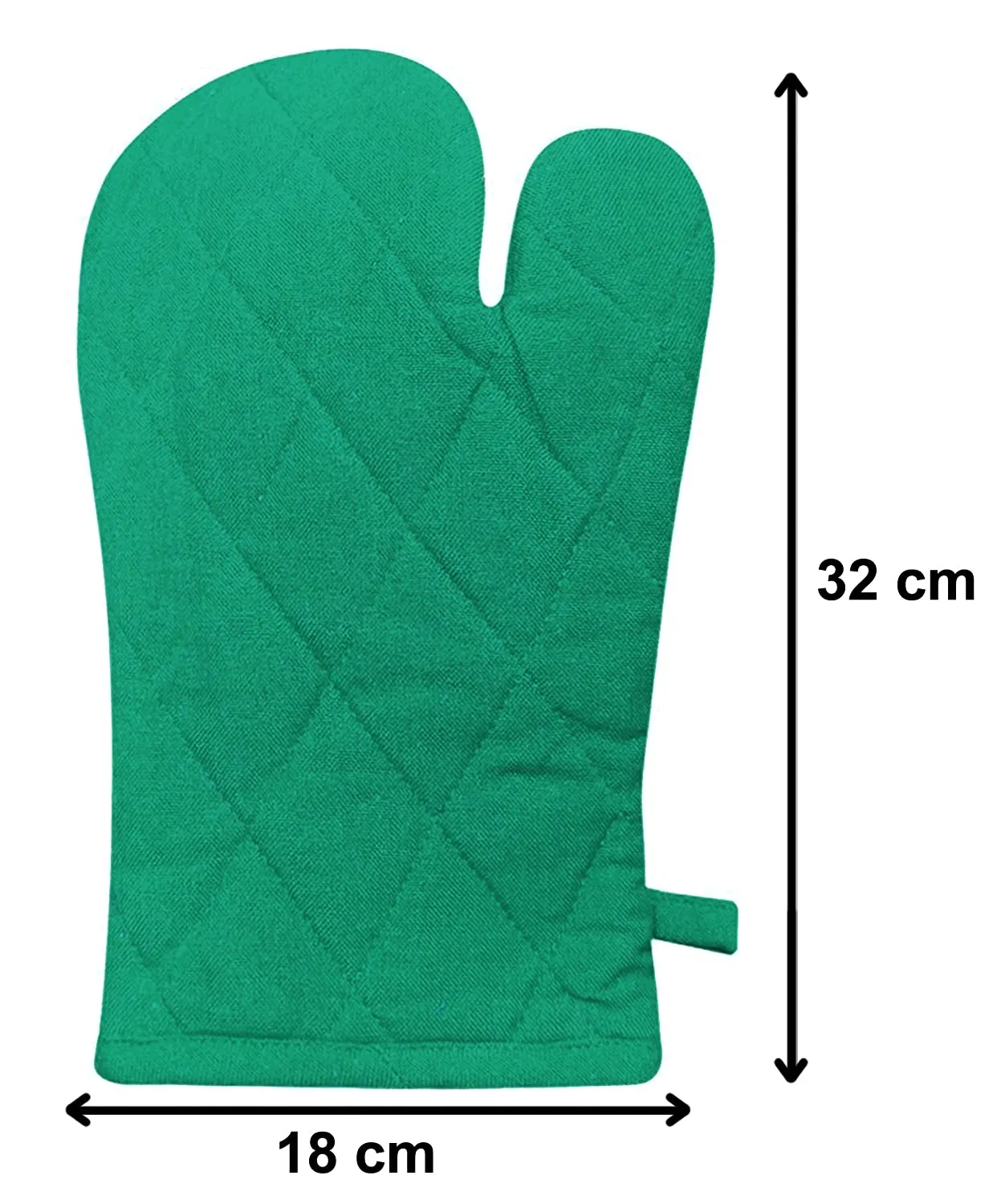 Heart Home Heat Resistant Cotton Kitchen Oven Mitt Microwave Gloves, Set of 4 (Green)-HS40HEARTH23973