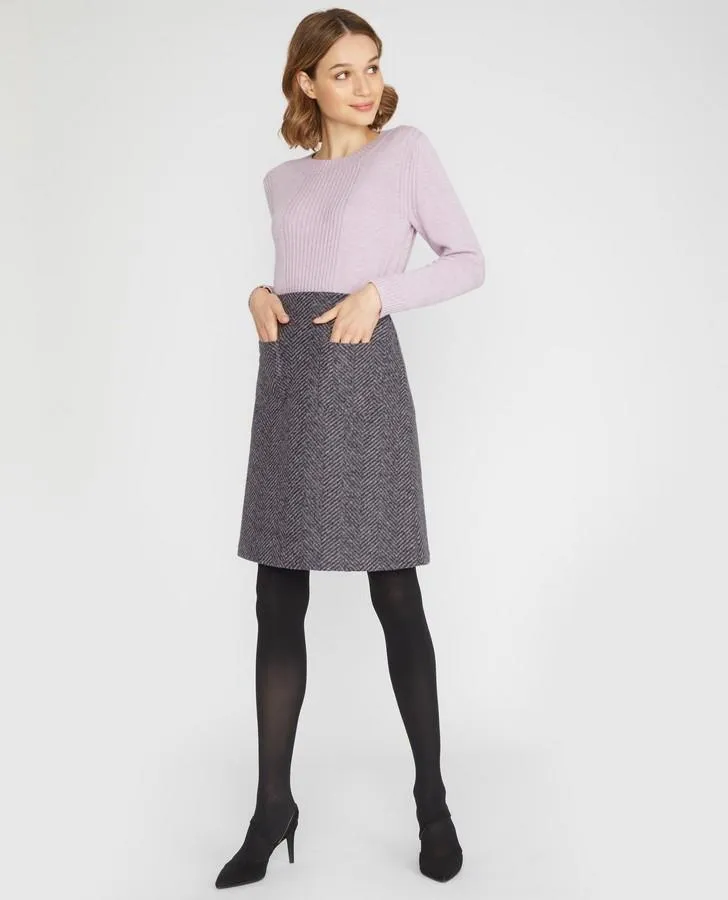 Herringbone A-Line Skirt