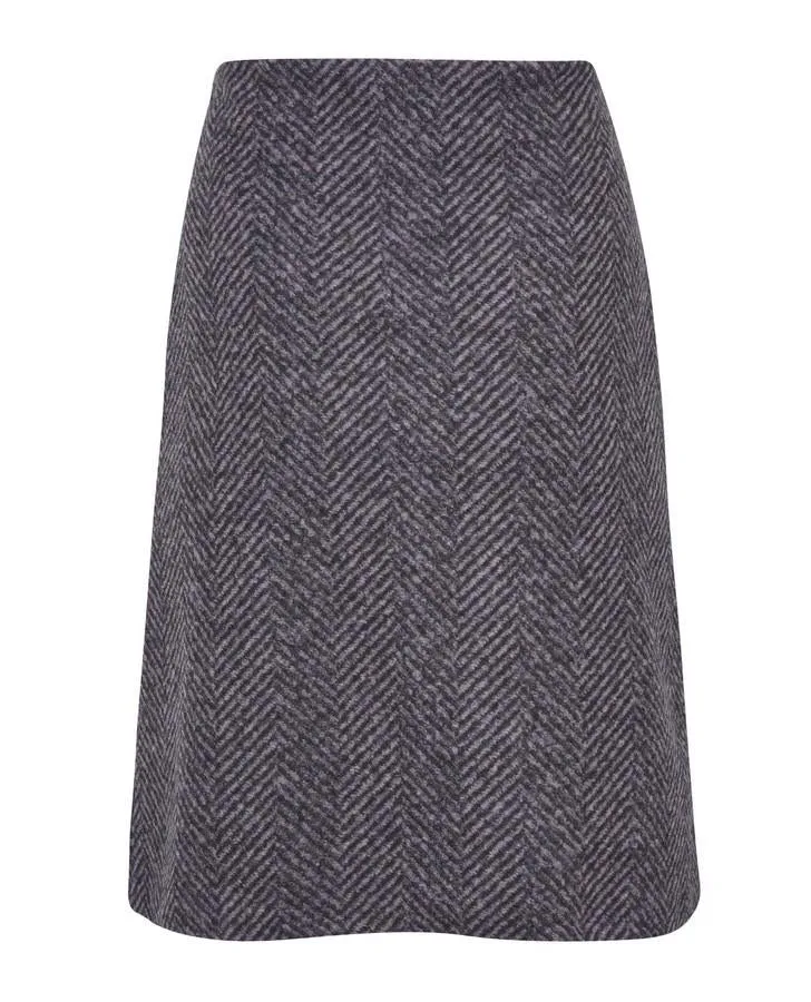 Herringbone A-Line Skirt