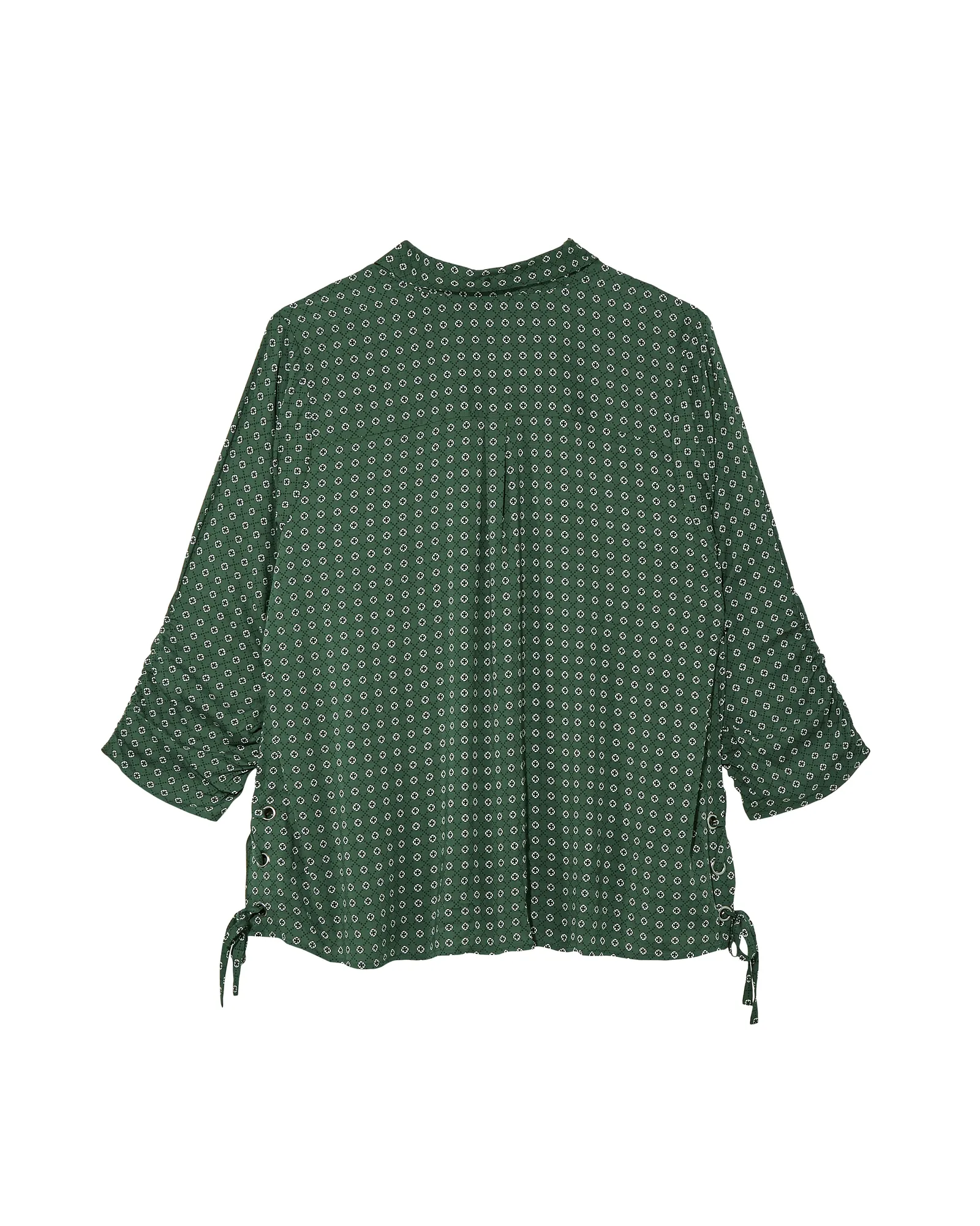 Hester Printed Button-Down Shirt | Olive Green / White