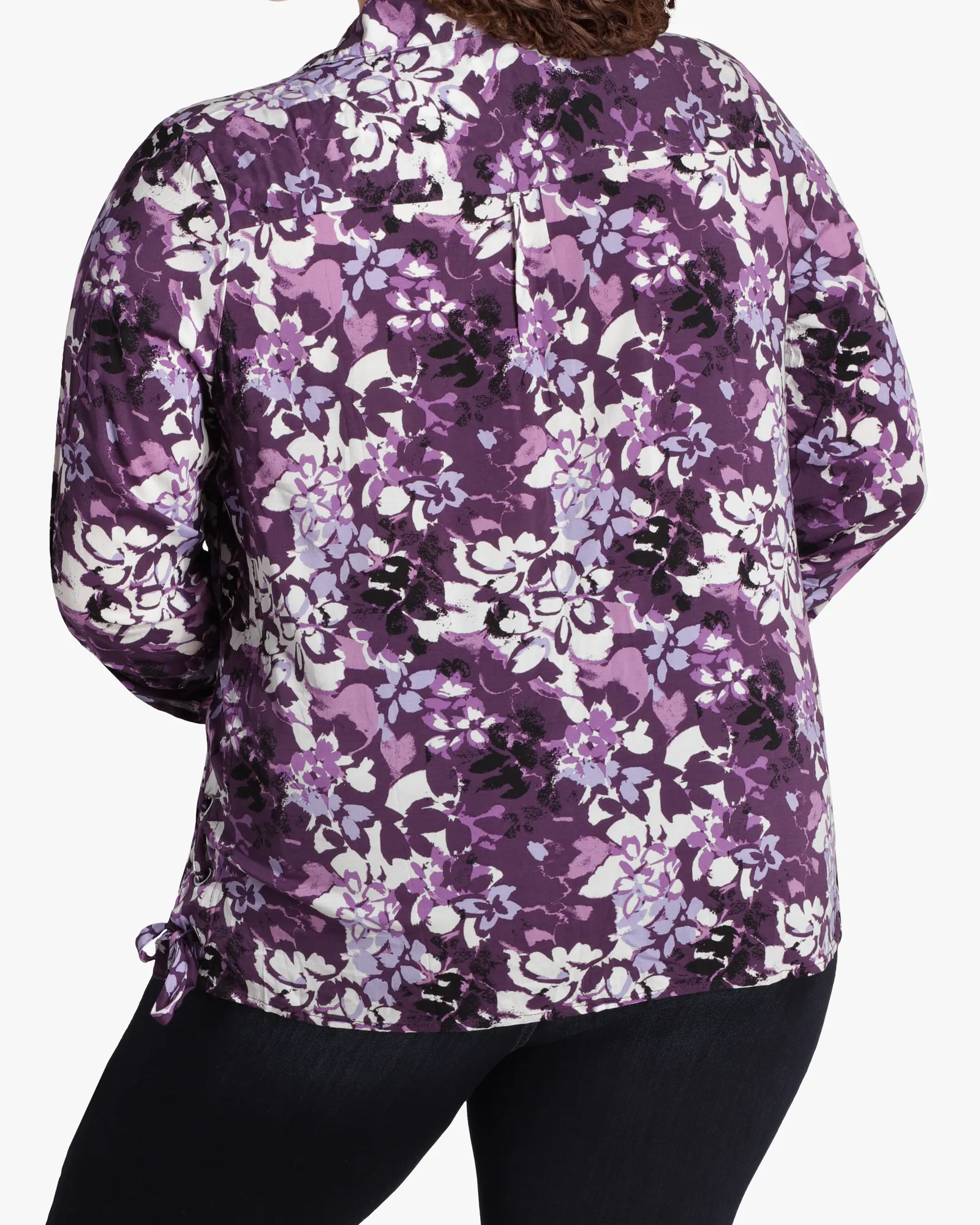 Hester Printed Button-Down Shirt | Purple / White