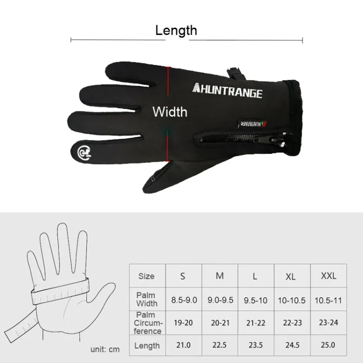 HUNTRANGE A022 Outdoor Waterproof Touch Screen Riding Keep Warm Gloves, Size: M(Black)