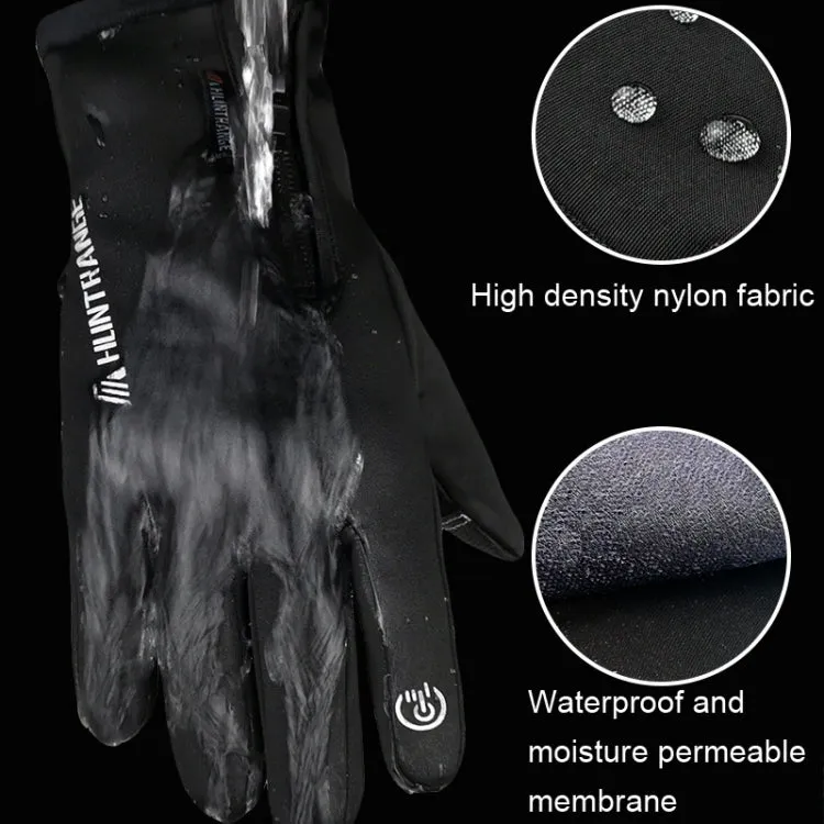 HUNTRANGE A022 Outdoor Waterproof Touch Screen Riding Keep Warm Gloves, Size: M(Black)