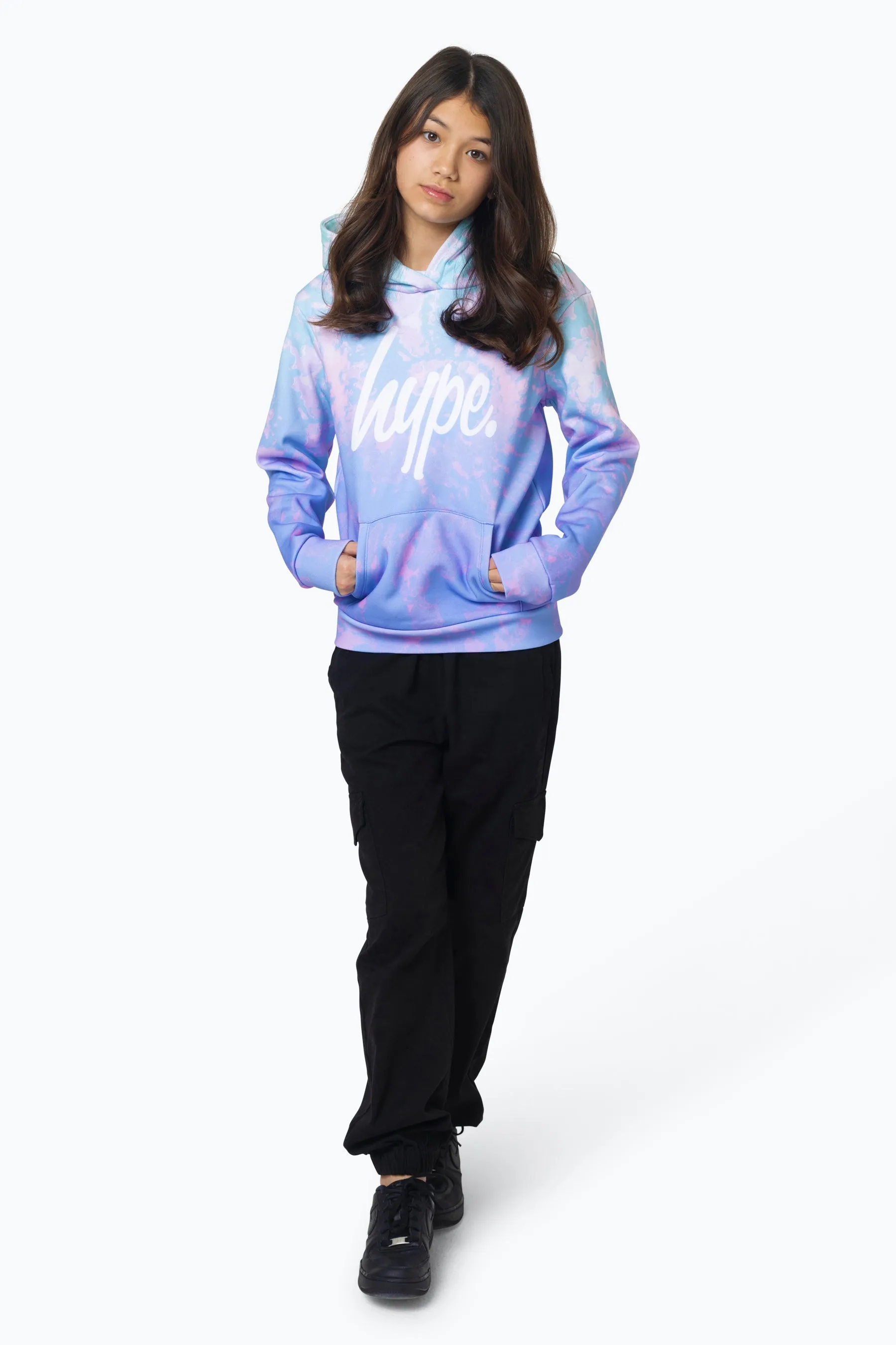 Hype Girls Multi Pastel Tie Dye Hoodie