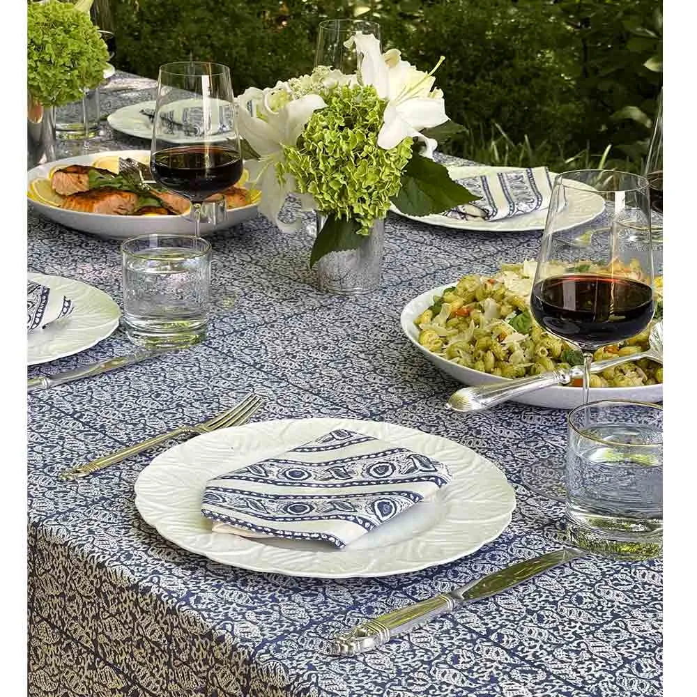 India Hicks Home Pouchette Midnight Tablecloth